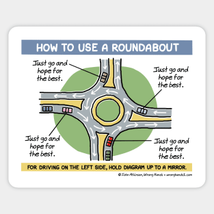 how to use a roundabout Sticker